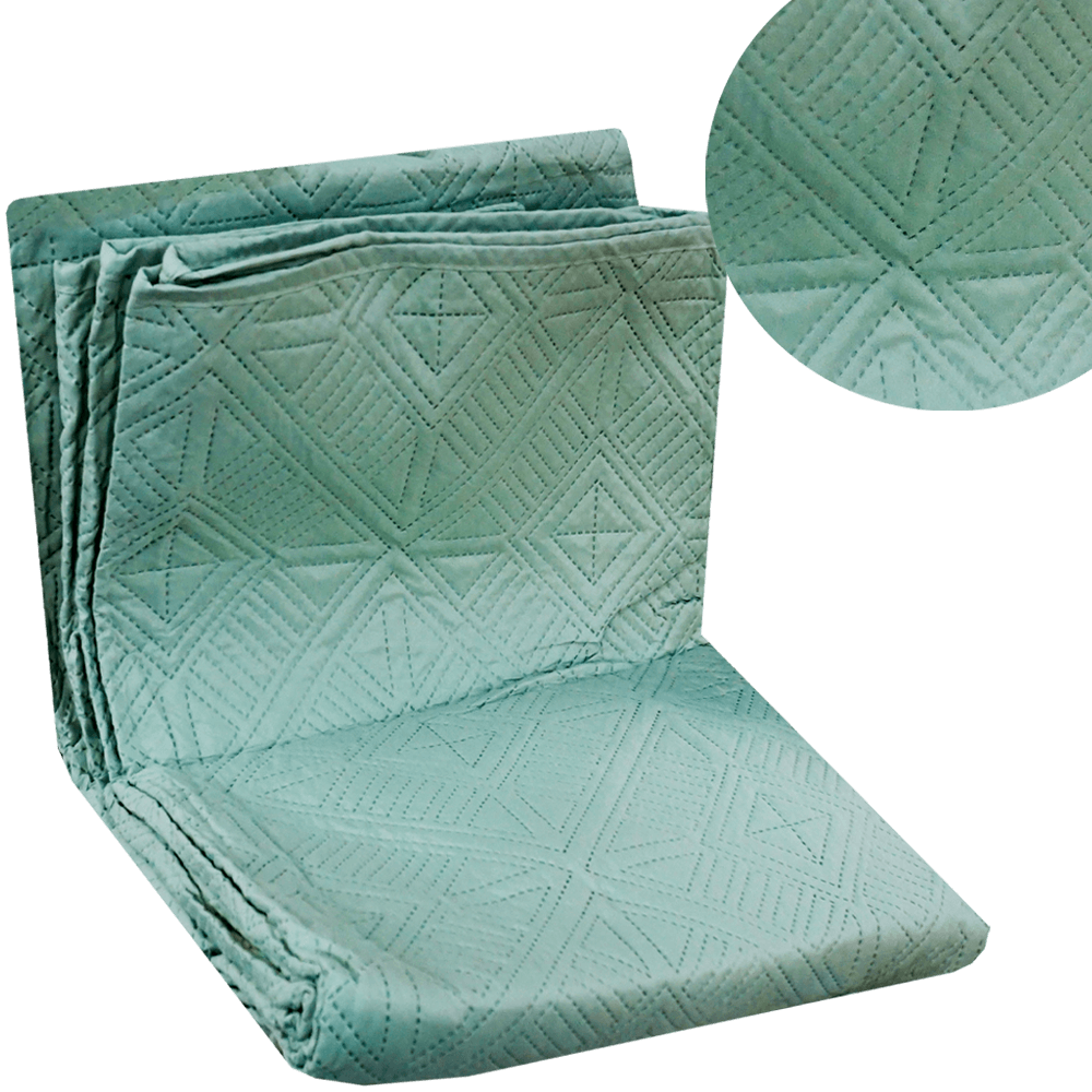 Set lenjerie de pat dublu, 3 piese, verde, din bumbac, 243 x 216 CM